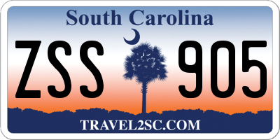 SC license plate ZSS905