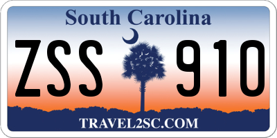 SC license plate ZSS910
