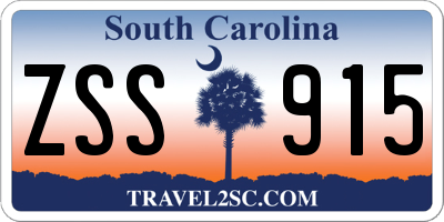 SC license plate ZSS915