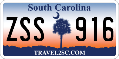 SC license plate ZSS916