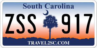 SC license plate ZSS917