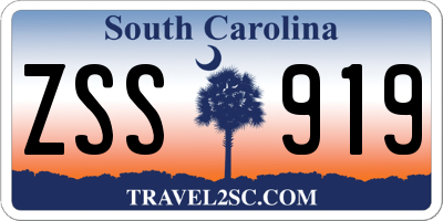 SC license plate ZSS919