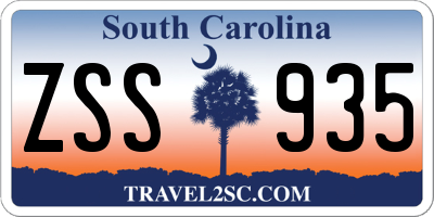 SC license plate ZSS935