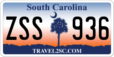 SC license plate ZSS936