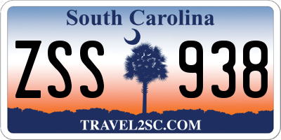SC license plate ZSS938