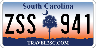 SC license plate ZSS941