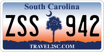 SC license plate ZSS942