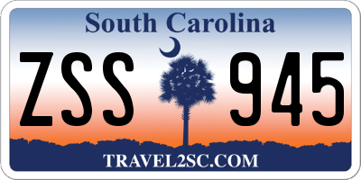SC license plate ZSS945