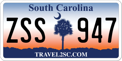 SC license plate ZSS947