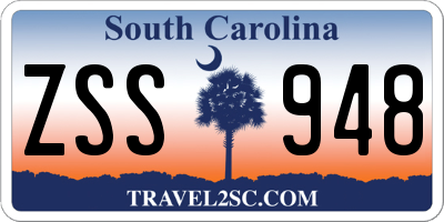 SC license plate ZSS948