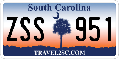 SC license plate ZSS951