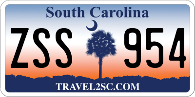 SC license plate ZSS954