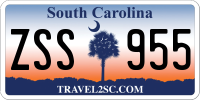 SC license plate ZSS955