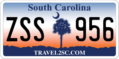 SC license plate ZSS956