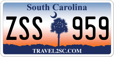 SC license plate ZSS959