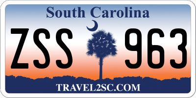 SC license plate ZSS963