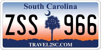 SC license plate ZSS966