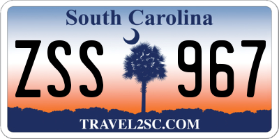 SC license plate ZSS967