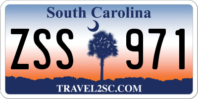 SC license plate ZSS971