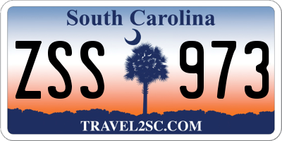 SC license plate ZSS973