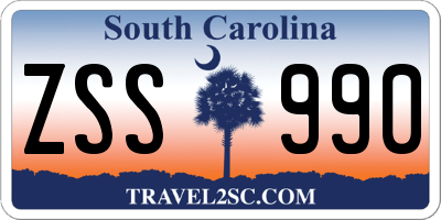 SC license plate ZSS990