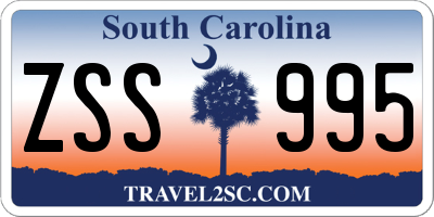 SC license plate ZSS995