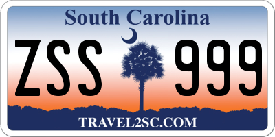SC license plate ZSS999