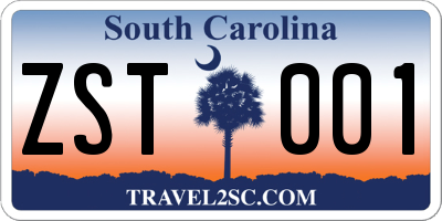 SC license plate ZST001