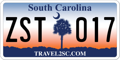 SC license plate ZST017