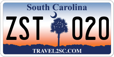 SC license plate ZST020