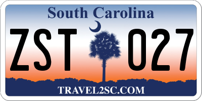 SC license plate ZST027