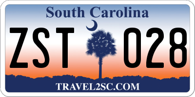 SC license plate ZST028