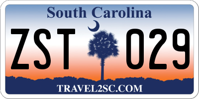 SC license plate ZST029