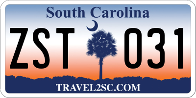 SC license plate ZST031