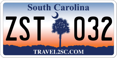 SC license plate ZST032