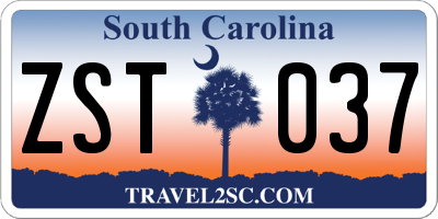 SC license plate ZST037