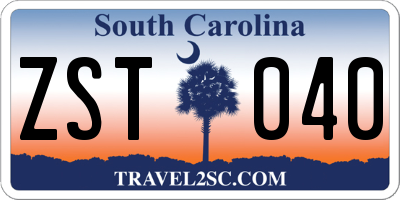 SC license plate ZST040