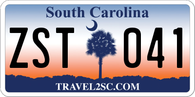 SC license plate ZST041