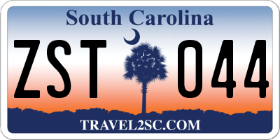 SC license plate ZST044
