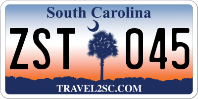 SC license plate ZST045