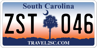 SC license plate ZST046