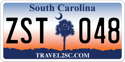 SC license plate ZST048