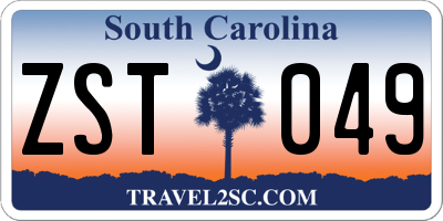 SC license plate ZST049