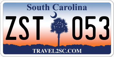 SC license plate ZST053