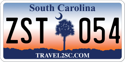 SC license plate ZST054