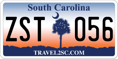 SC license plate ZST056