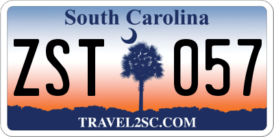 SC license plate ZST057