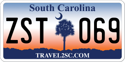 SC license plate ZST069