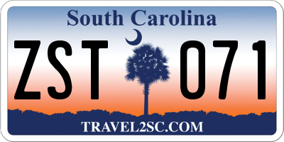 SC license plate ZST071
