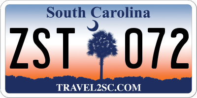 SC license plate ZST072